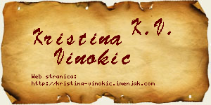 Kristina Vinokić vizit kartica